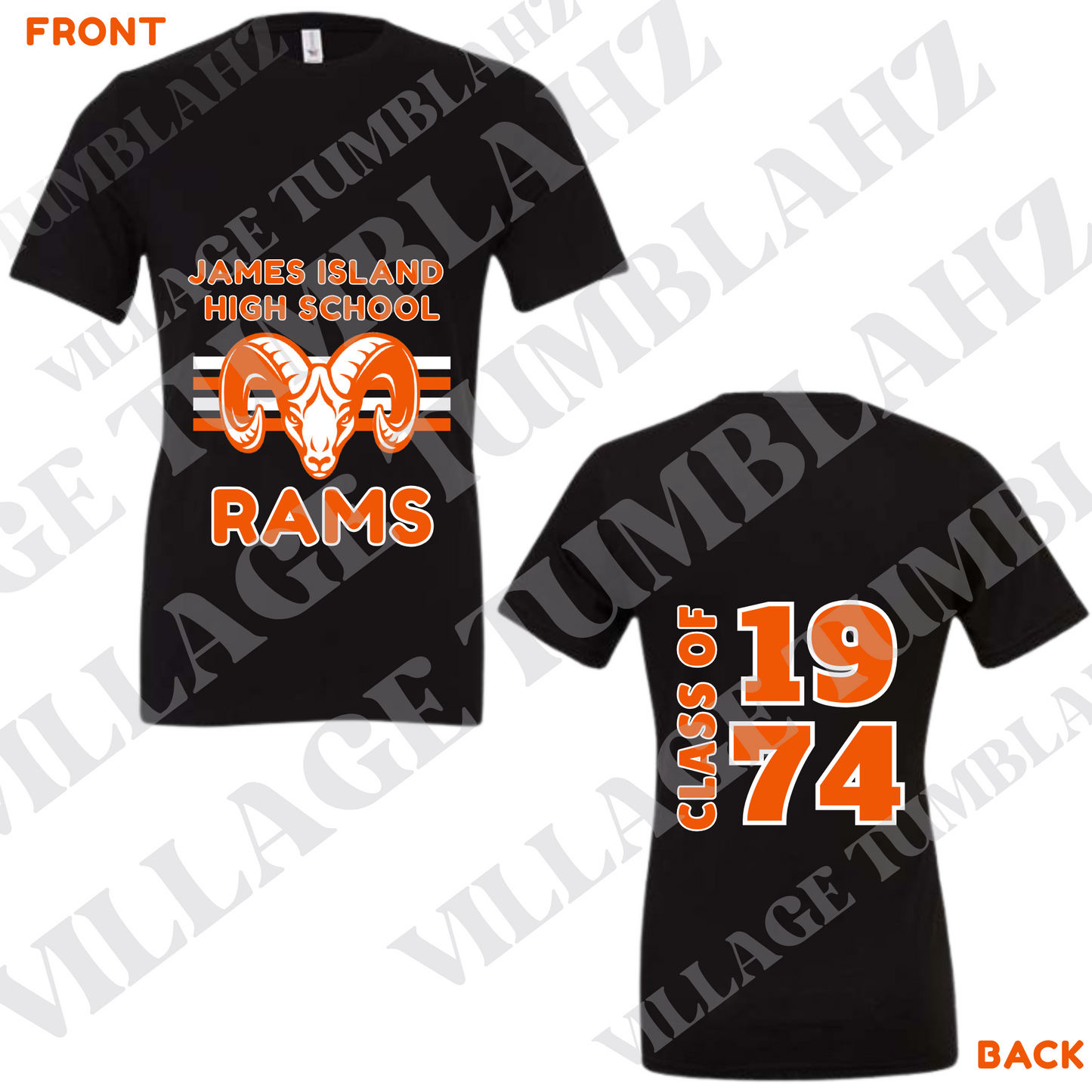 JAMES ISLAND RAMS TSHIRT - CLASS OF 1974