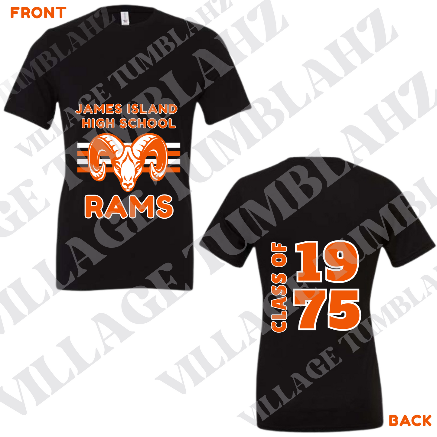 JAMES ISLAND RAMS TSHIRT - CLASS OF 1975