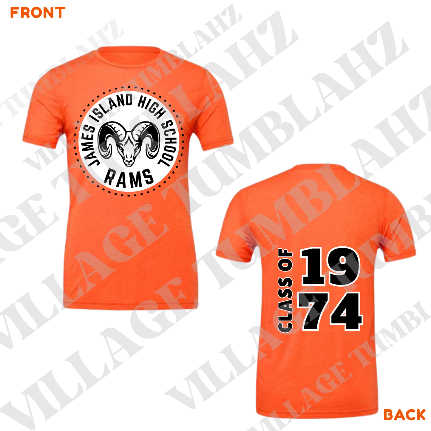 JAMES ISLAND RAMS TSHIRT - CLASS OF 1974