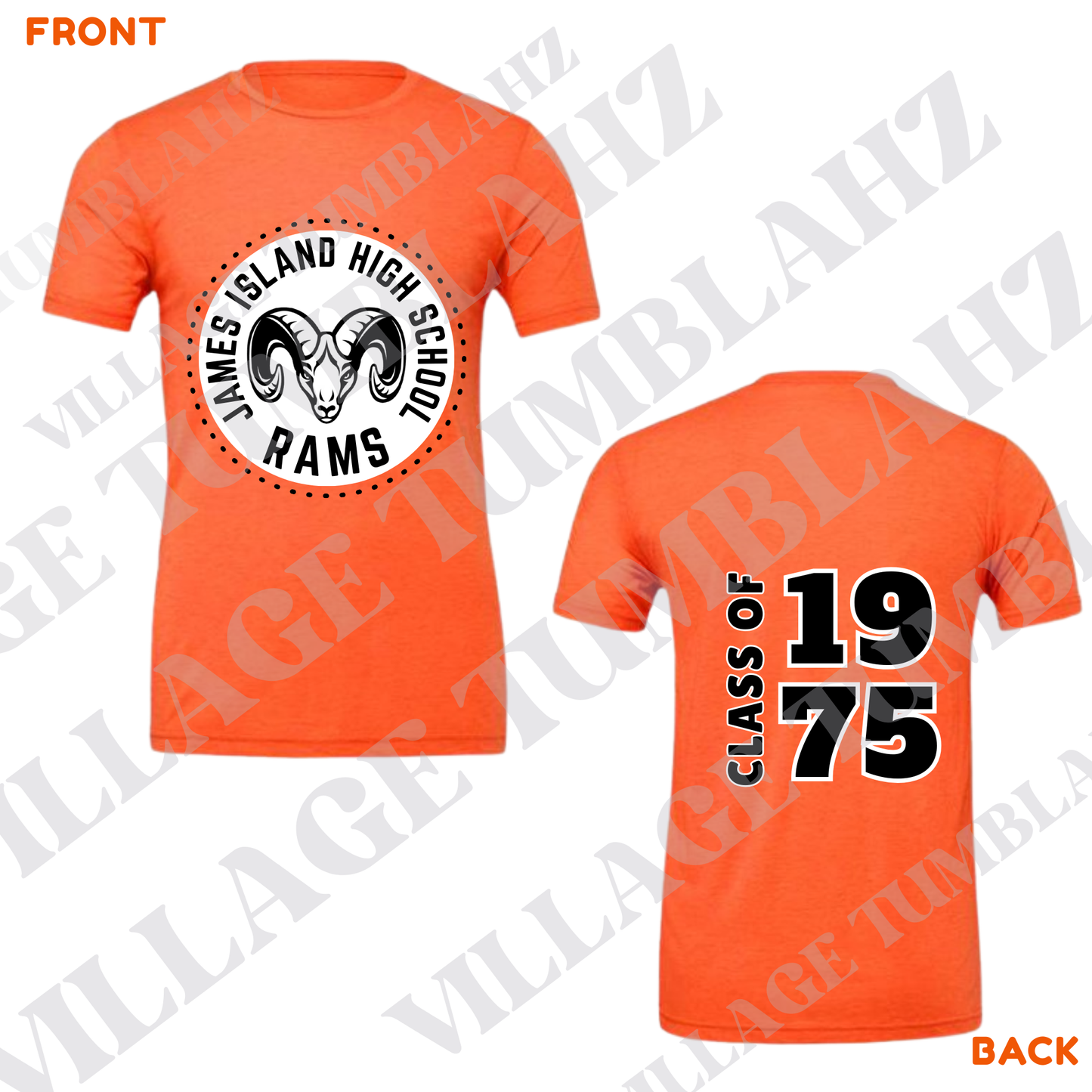 JAMES ISLAND RAMS TSHIRT - CLASS OF 1975