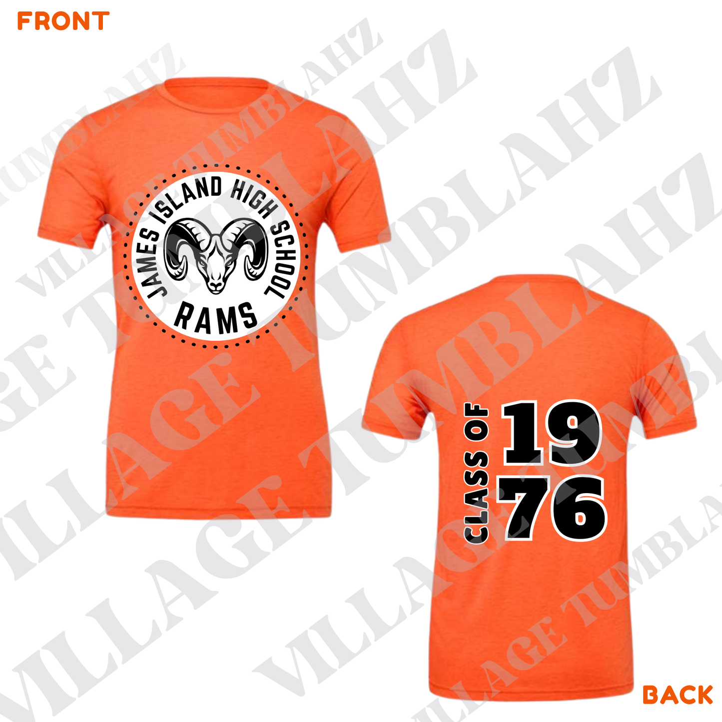 JAMES ISLAND RAMS TSHIRT - CLASS OF 1976