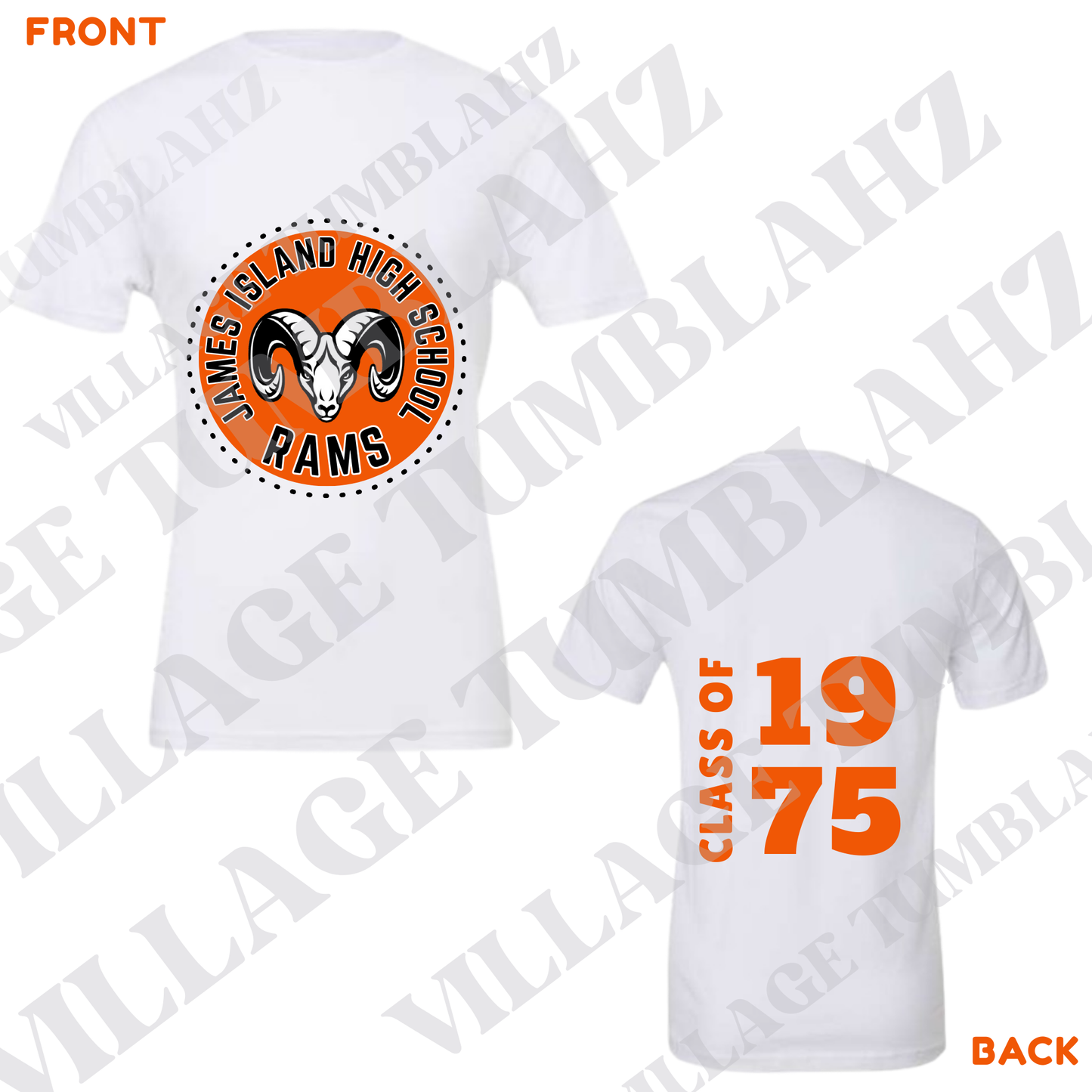 JAMES ISLAND RAMS TSHIRT - CLASS OF 1975