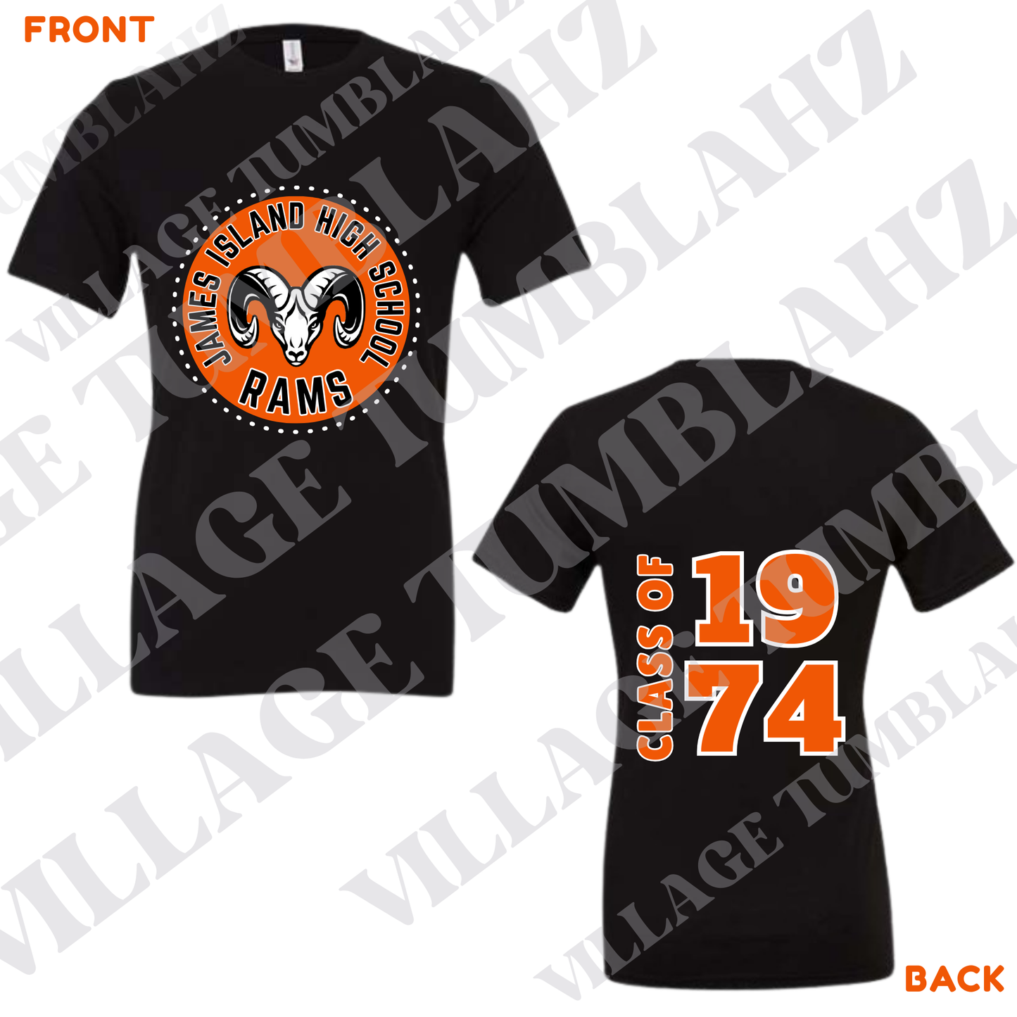 JAMES ISLAND RAMS TSHIRT - CLASS OF 1974