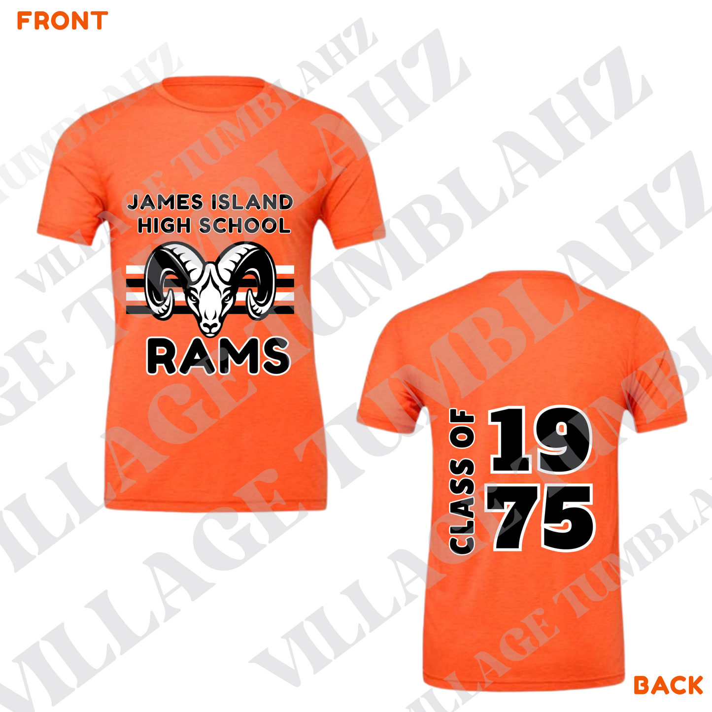JAMES ISLAND RAMS TSHIRT - CLASS OF 1975