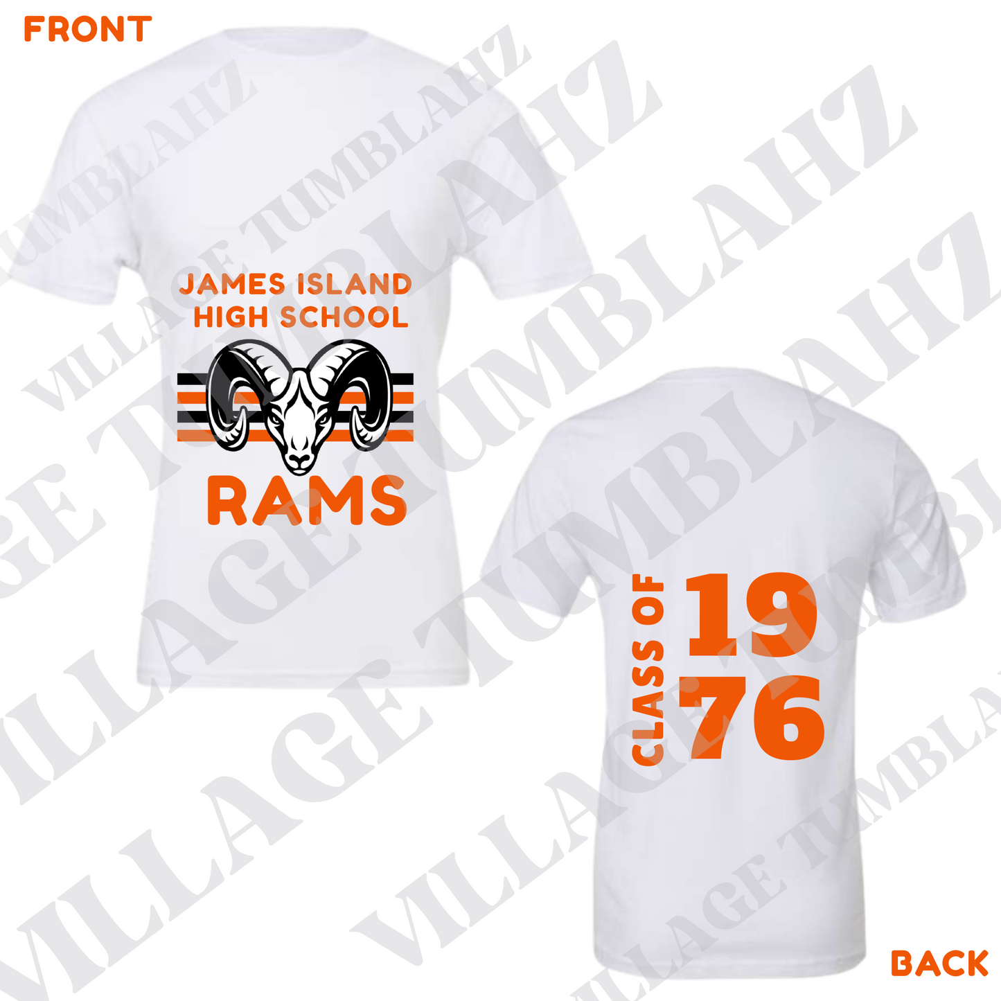JAMES ISLAND RAMS TSHIRT - CLASS OF 1976